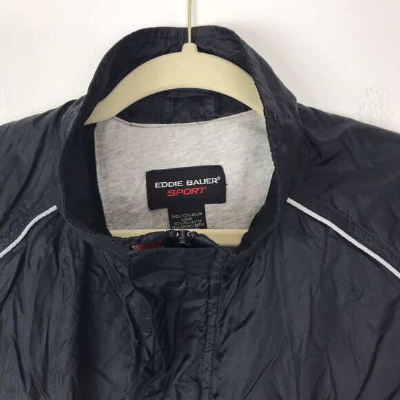 Eddie Bauer Sport Rain Jacket Mens Size Medium Raincoat Black Vest Windbreaker - Picture 4 of 9
